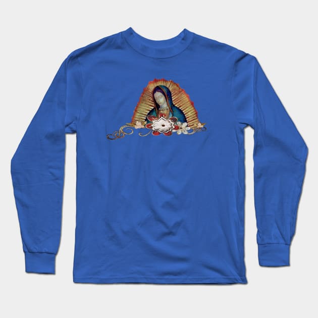 Our Lady of Guadalupe Mexican Virgin Mary Mexico Tilma 102 Long Sleeve T-Shirt by hispanicworld